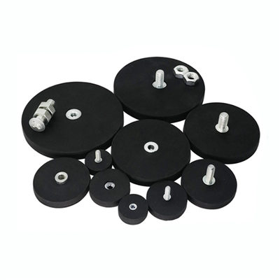 مغناطيس وعاء نيوديميوم قوي بخيوط M6 محمية بطبقة مطاطية شديدة التحمل